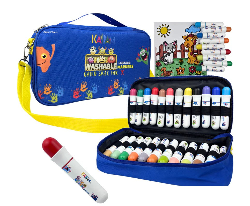 Kallam 24 Color Super Washable Child Safe Markers