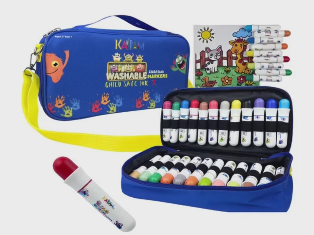 Kallam 24 Color Super Washable Child Safe Markers